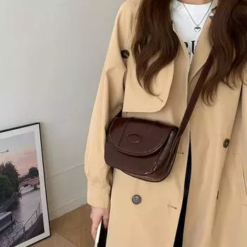 Сумка-седло из искусственной кожи в стиле ретро Niche Texture Fashion All Casual Single Shoulder Crossbody Bag Women красный