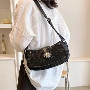 Сумка-седло на одно плечо для женщин, новинка 2024 года, ранняя весна, весенний стиль, простая однотонная сумка через плечо для отдыха для отдыха