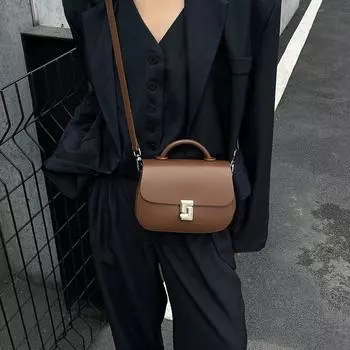 Сумка-седло Niche Premium Underarm Bag Женская сумка через плечо из натуральной кожи Женская сумка Большая вместительная сумка из коровьей кожи чёрный