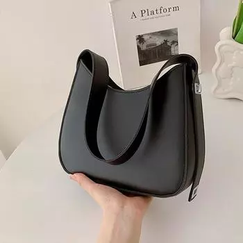 Сумка-седло в стиле ретро для женщин 2024 года, новая французская мода, сумка через плечо под мышкой, однотонная универсальная сумка-мессенджер белый