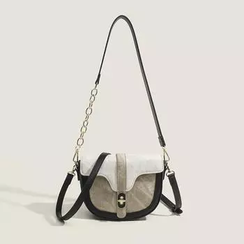 Сумка-седло Wandering Moon, модная универсальная сумка в западном стиле, модная сумка через плечо с цветными блоками