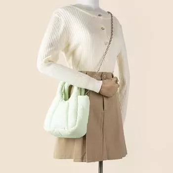 Сумка Senior Sense Chain Crossbody Bag на одно плечо женская Niche Candy Color с подкладкой из хлопка и пуха чёрный