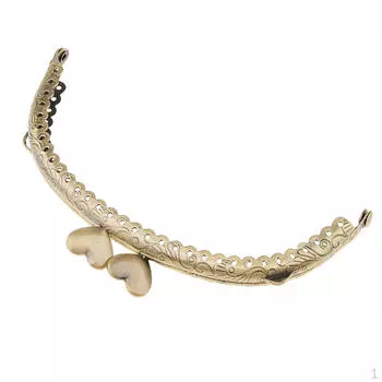 Сумка-сердечко для вшивной ручки с шариком - бронза, 12,5х7см