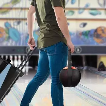 Сумка-сетка для боулинга, сумка для одного шара для боулинга с усиленной ручкой, черная сумка для переноски шаров для боулинга для тренировок в спортзале чёрный