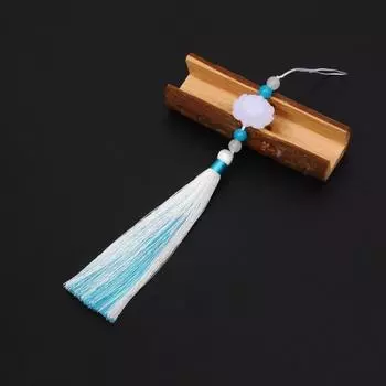 Сумка-шарм с кисточками, брелки для ключей с зеркалом заднего вида, украшение для автомобиля, подвеска из белого нефрита, брелок в виде лотоса розовый