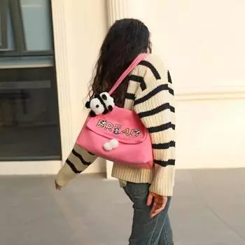 Сумка шерстяная вельветовая большая вместительная сумка нишевый дизайн стильная сумка для подмышек кофейный