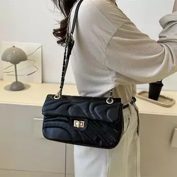 Сумка Shi Commuter Textured Lock Small женская 2024 года, ранняя осень, новая универсальная сумка через плечо, маленькая квадратная сумка
