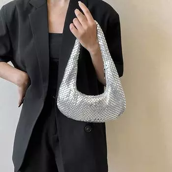 Сумка Shinny Bag Премиум клатч сумка для вечеринки Алюминиевый лист женская сумка подмышку Интернет знаменитость взрыв вечерняя сумка серебряный