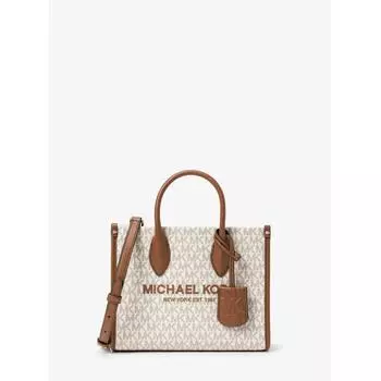 СУМКА-ШОПЕР MICHAEL KORS MIRELLA МАЛЕНЬКАЯ СУМКА-ШОПЕР НА МОЛНИИ MK SIGNATURE 35F2G7ZC5B150 ВАНИЛЬ