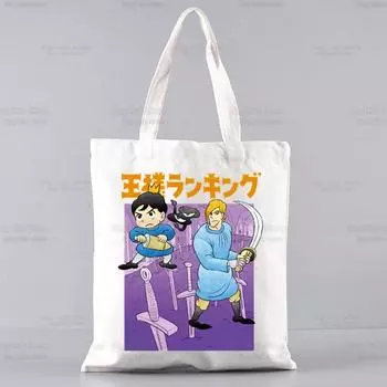 Сумка-шоппер Bojji с принтом японского аниме Ousama Ranking Холщовая большая сумка Сумки Женские сумки Ranking of Kings Сумки на плечо Harajuku 24*26cm