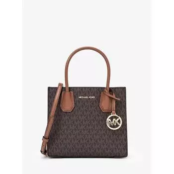 Michael Kors Mercer Shopper Tote Crossbody Medium Mk Signature 35s1gm9m2b200 Коричневый F