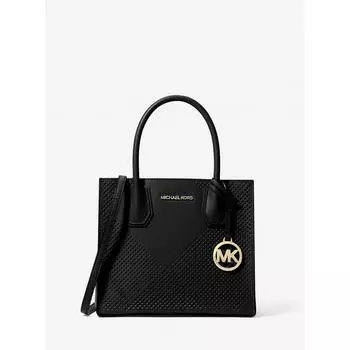 СУМКА-ШОППЕР MICHAEL KORS MERCER СРЕДНЯЯ 35T4GM9M2Y1 ЧЕРНАЯ С ПЕРФОРАЦИЕЙ-ШОППЕРОМ