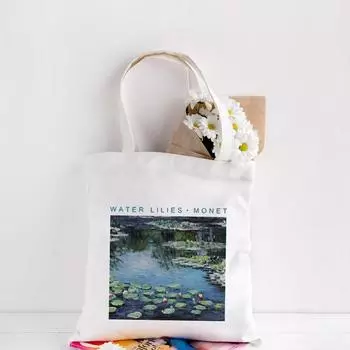 Сумка-шоппер Van Gogh с графическим рисунком Harajuku, женская холщовая сумка Ulzzang Eco, большой вместимости