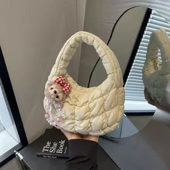 Сумка-складушка Milk Huhu Cloud, женская универсальная легкая сумка через плечо, мини-сумка для пельменей Tide 23*8*14