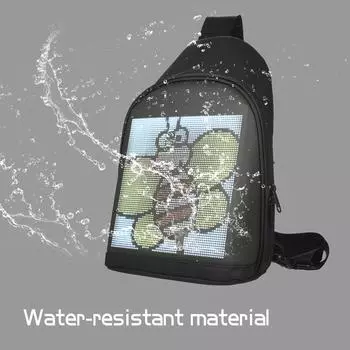 Сумка-слинг со светодиодным цветным экраном, настраиваемый рюкзак, дорожная сумка, школьная сумка для мужчин, женщин, колледжа чёрный