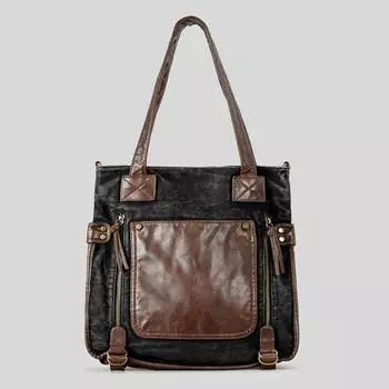 Сумка Spice Girl Biker Bag Vintage Tote Bag Сумка через плечо с несколькими карманами для женщин чёрный