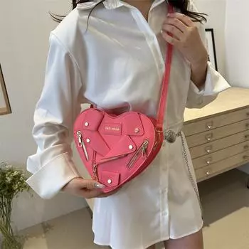 Сумка Spice girl стиль новая модная сумка нишевая сумка через плечо интернет знаменитость универсальная любовь женская сумка белый