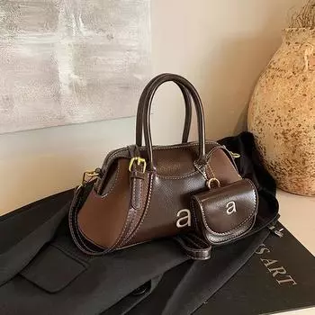 Сумка-сплайсинг осень и зима ретро мода универсальный иностранный стиль премиум плечо сумка-мессенджер 32*11*16 бордовый