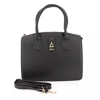 Сумка среднего размера из искусственной зерненой кожи с золотым замком Женский TORRENTE Moyen чёрный