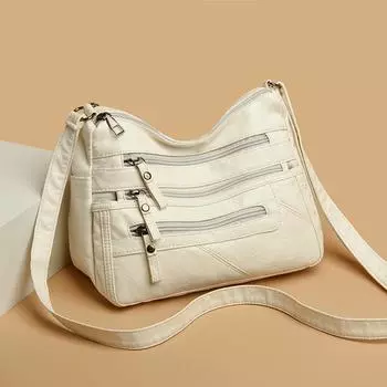 Сумка среднего возраста, сумка через плечо, женская, большой емкости, сумка из мягкой кожи для мам фиолетовый