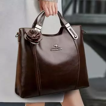 Сумка среднего возраста, женская сумка через плечо из мягкой кожи чёрный