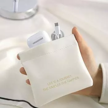 Сумка Сумка для мелких вещей Женская сумка для хранения мелочи Косметичка для губной помады PU Кошелек для монет в виде листа Весенняя сумка S чёрный