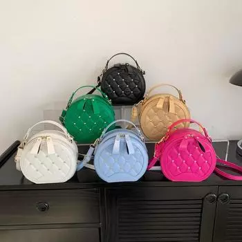 Сумка-сумка с заклепками, текстурированная сумка через плечо из искусственной кожи, вышитая нитью Foreign Gas, сумка через плечо в виде ромба розы красного