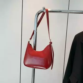 Сумка-сумка в стиле ретро в гонконгском стиле, модная сумка с текстурой на одно плечо и подмышкой красный