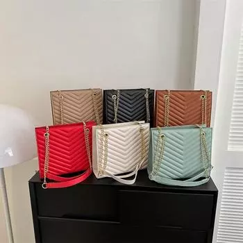 Сумка Temperament женская 2024 новая модная сумка через плечо большая вместительная сумка для поездок на работу летняя сумка-мессенджер через плечо с цепочкой зелёный