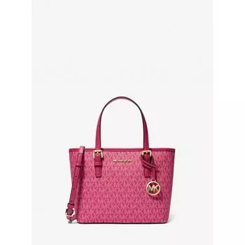СУМКА-ТОТ MICHAEL KORS JET SET TRAVEL CARRY ALL ОЧЕНЬ МАЛЕНЬКАЯ MK SIGNATURE 35F3GTVT0B1654 ЭЛЕКТРИЧЕСКИЙ РОЗОВЫЙ