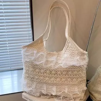 Сумка Toth, повседневная, универсальная, сумка через плечо Fairy Lace, пляжная сумка для отдыха на море белый