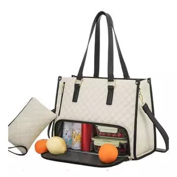 Сумка-тоут 2 в 1, сумка для ланча для женщин, сумка для ланча для ноутбука 15,6 дюйма, большая сумка с отделением для ланча, вместительная рабочая сумка для офиса, колледжа
