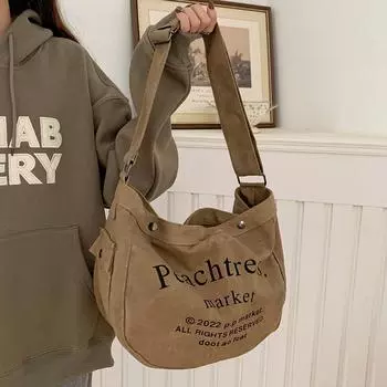 Сумка-тоут Alphabet, женская летняя модная сумка-тоут для студентов, большая вместимость, сумка через плечо