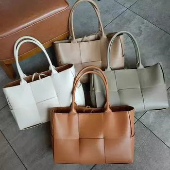 Сумка-тоут Arco из натуральной кожи и нового товара Song Hye Kyo Same, плетеная сумка через плечо с одной ручкой, сумка для матери 20x7x13cm античный пурпурный