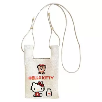 Сумка-тоут Baby Lou с мини-сумкой через плечо IP BR Knit Sanrio Characters B 8397 03 Hello Kitty [Rootote] Kitty/Hello