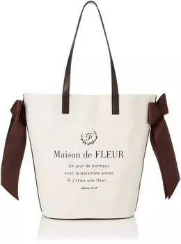 Сумка-тоут Боковая лента Холщовая сумка-тоут 8A23F0J3700 Коричневый [Maison Fleur] Женская