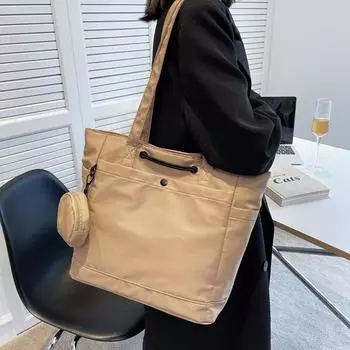 Сумка-тоут Большая вместительная пригородная сумка Водонепроницаемая сумка через плечо Модная универсальная сумка one size хаки