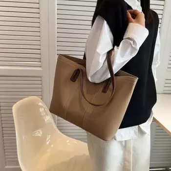 Сумка-тоут большой емкости, нишевая сумка, новая женская 2024 года, универсальная простая сумка через плечо, модная сумка для поездок на работу белый