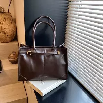 Сумка-тоут большой емкости в стиле ретро для женщин Премиум-качество Большая сумка для поездок на работу через подмышку Сумка на одно плечо