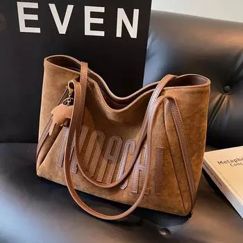 Сумка-тоут большой вместимости для переноски в руке, новая женская сумка, для поездок на работу, ретро-модная трендовая и взрывная сумка через плечо чёрный