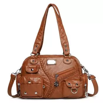 Сумка-тоут большой вместимости Женская сумка ручная сумка Мамина сумка через плечо Сумка для поездок Сумка кроссбоди коричневый