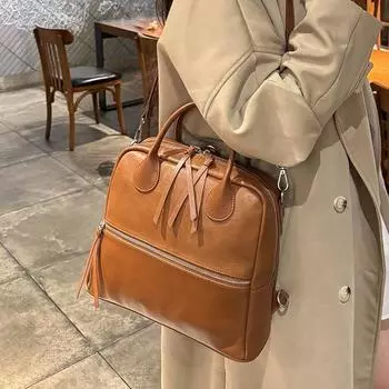 Сумка-тоут Boston для женщин с универсальностью, новая женская сумка из натуральной кожи, сумка через плечо в стиле ретро