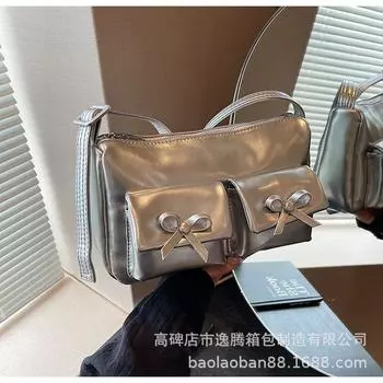 Сумка-тоут Bow Babes для женщин 2024 года, новая летняя сумка-тоут, сумка-подушка через плечо, сумка через плечо красный