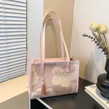 Сумка-тоут через плечо, большая вместимость, персонализированная женская сумка, весна 2024, новый красивый тренд, рабочая портативная сумка для поездок на работу