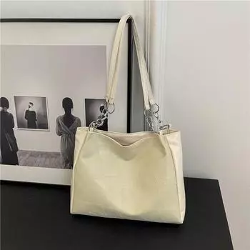 Сумка-тоут Commuter большой емкости, однотонная, трендовая, корейский стиль, модная, персонализированная, повседневная, новая, через плечо, для женщин