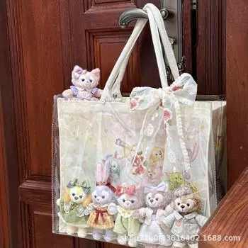 Сумка-тоут Commuter Tote Cartoon с принтом Spring Duffy Party, большая вместимость, симпатичная сумка через плечо из холста