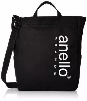 Сумка-тоут CT из хлопковой парусины BIG Logo 2WAY Tote, черная [Anello Grande] GI-H2422