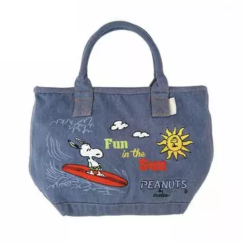 Сумка-тоут Deli Snoopy в стиле денима с вышивкой 8398 03 Sun [Routeto] IP.Deli.Shishu.Peanuts-0B