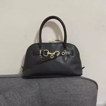 «Сумка-тоут для боулинга из натуральной кожи в стиле ретро из коровьей кожи — модная женская сумка через плечо и через плечо» коричневый