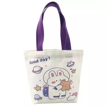 Сумка-тоут для еды, женская маленькая холщовая сумка, сумки для хранения мультфильмов, милые холщовые сумки, новая ручная сумка с героями мультфильмов